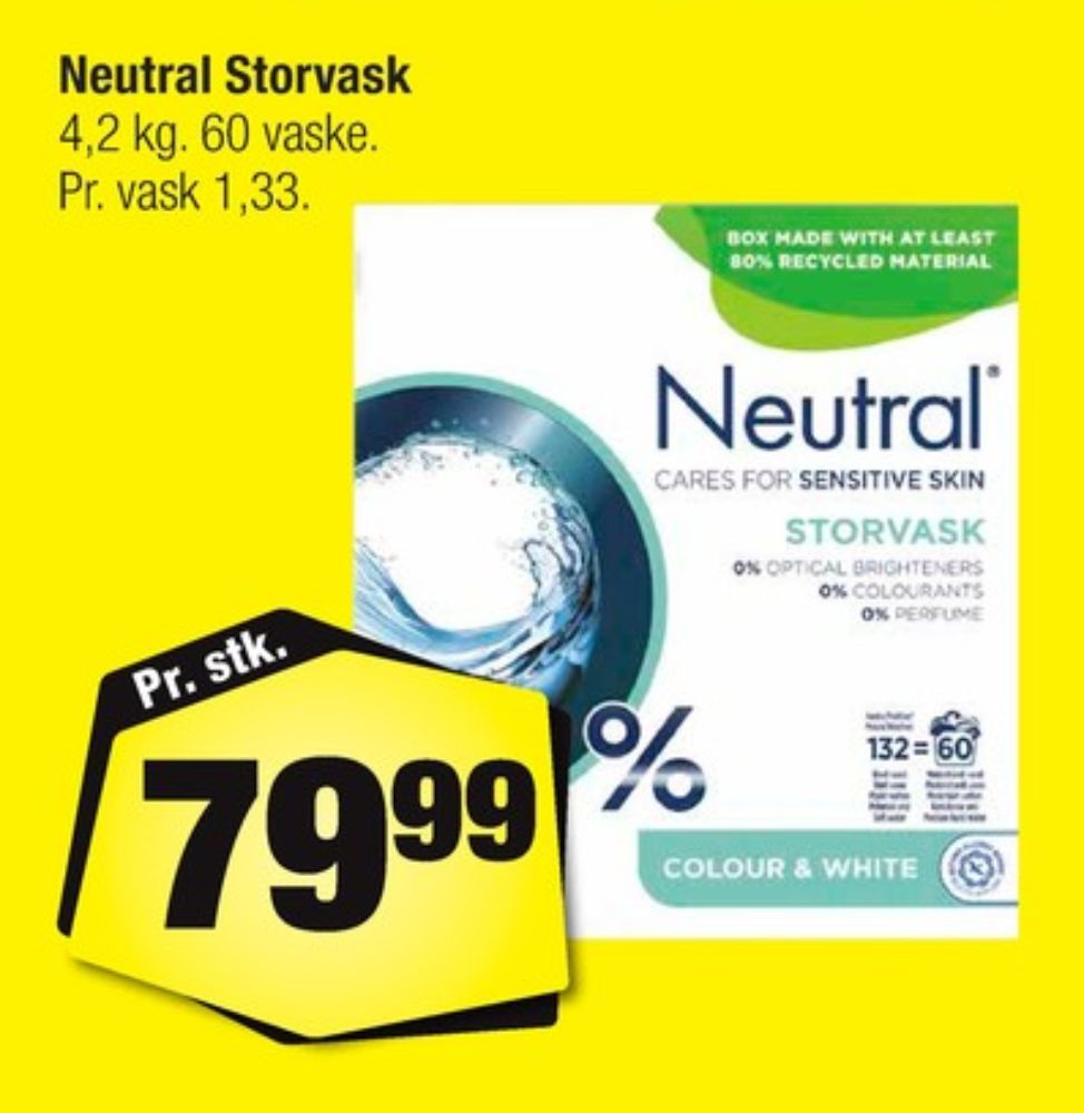 Neutral, Vaskepulver