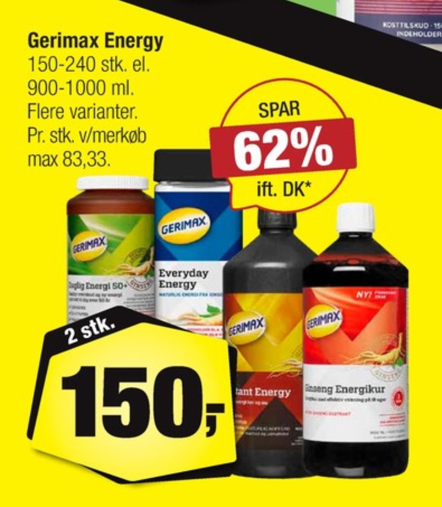 Gerimax, Kosttilskud