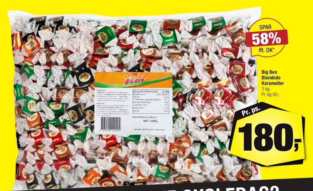 Carletti Big Ben, Karameller Blandede