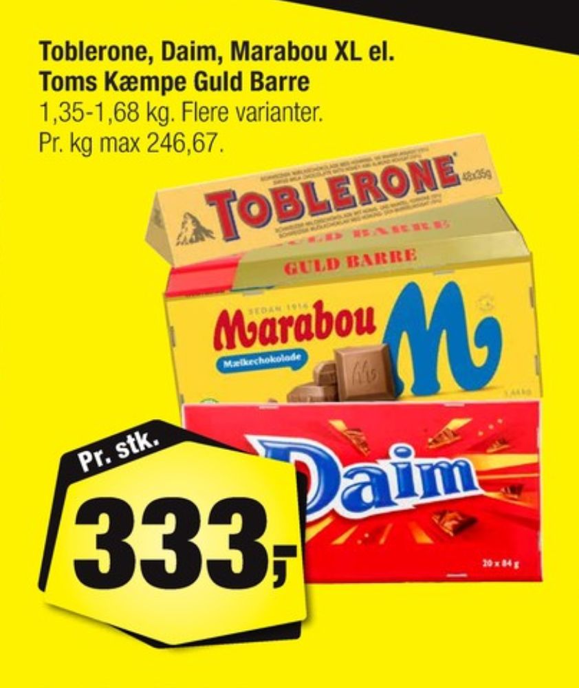 Toms Guldbarre, Chokoladebar