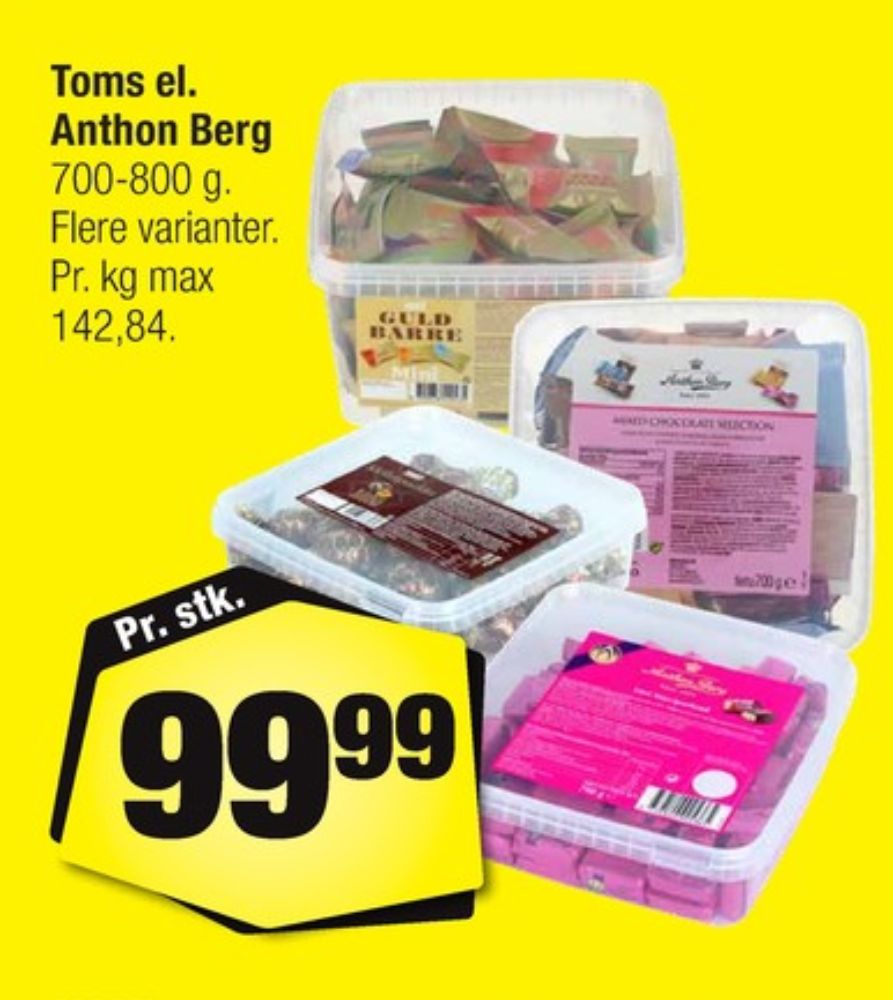 Toms Guldbarre Mini, Chokoladebar