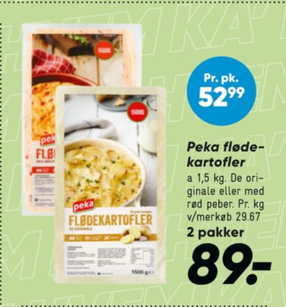 Peka, Flødekartofler med peberfrugt