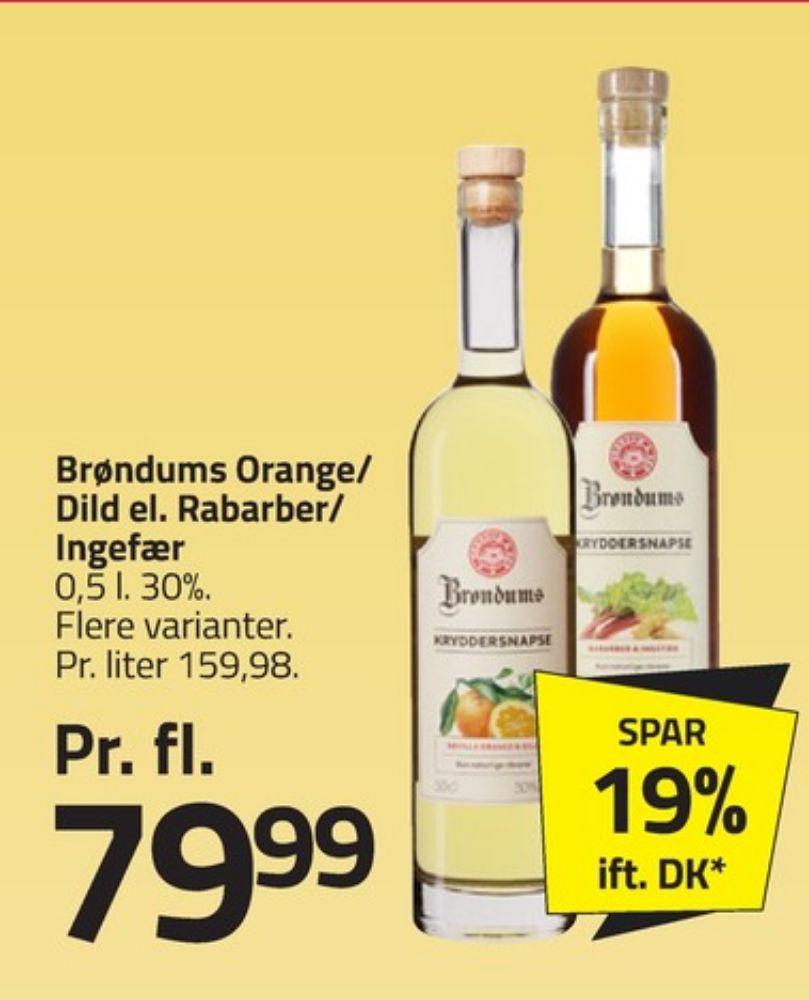 Brøndums  Kryddersnaps, Snaps Sevilla Orange & Dild