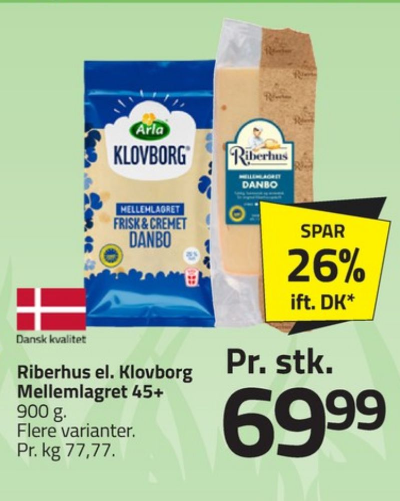 Klovborg, Skæreost Danbo Mellemlagret 45+