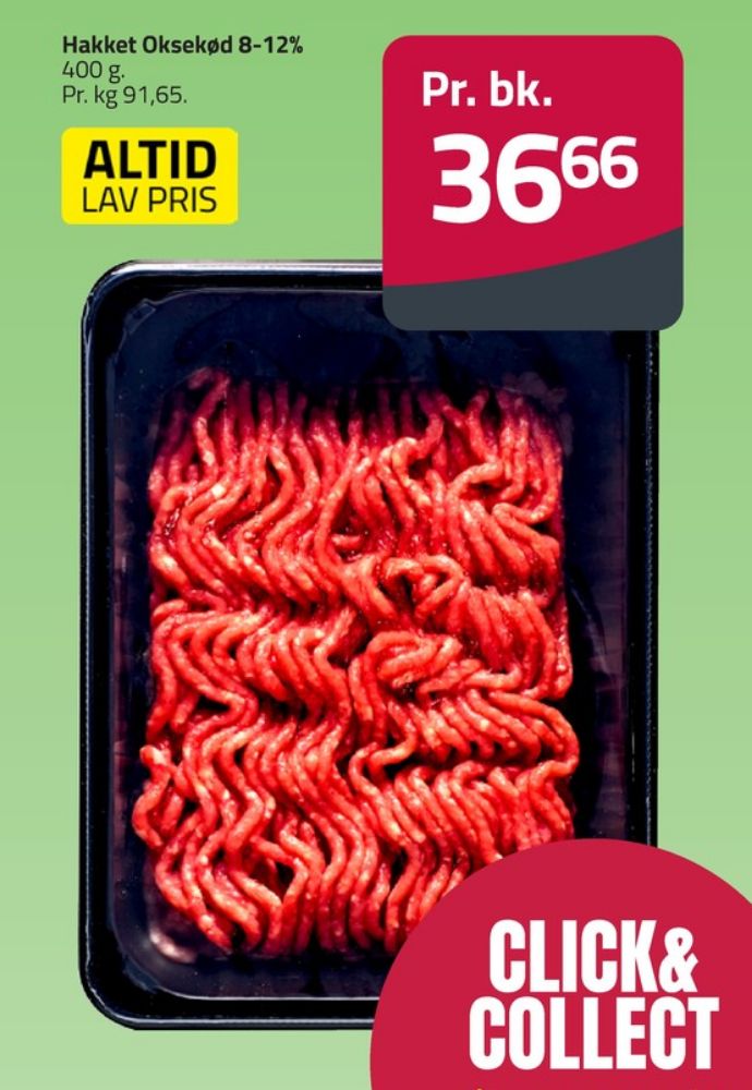 Hakket oksekød 8-12%