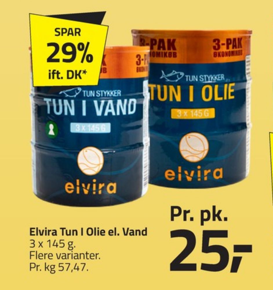 Elvira, Tun i olie