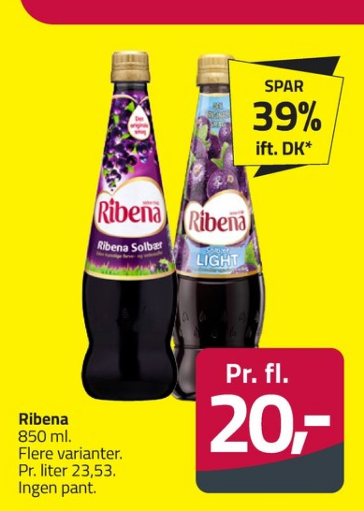 Ribena, Solbær Light Frugtsaft