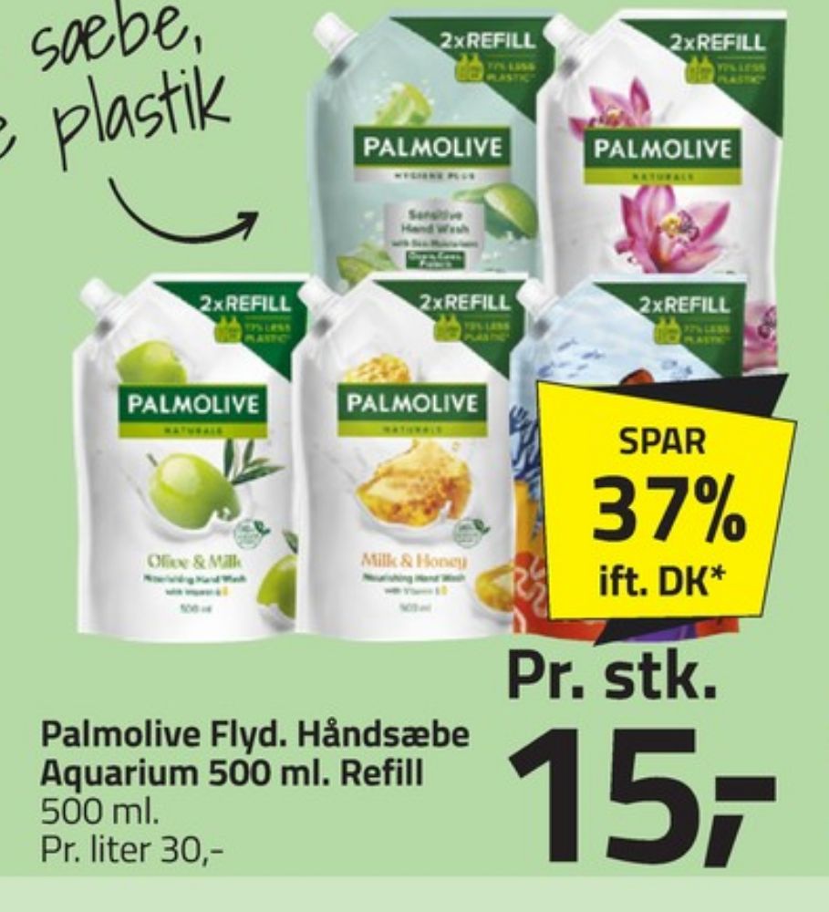 Palmolive, Håndsæbe Flydende Refill Milk og honey