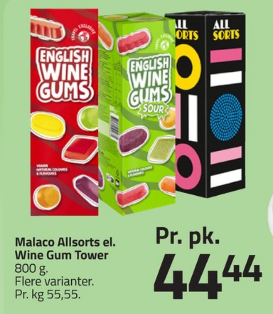 Malaco English Wine Gums, Slikposer