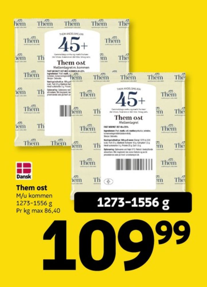 Them Ost, Skæreost Mellemlagret 45+