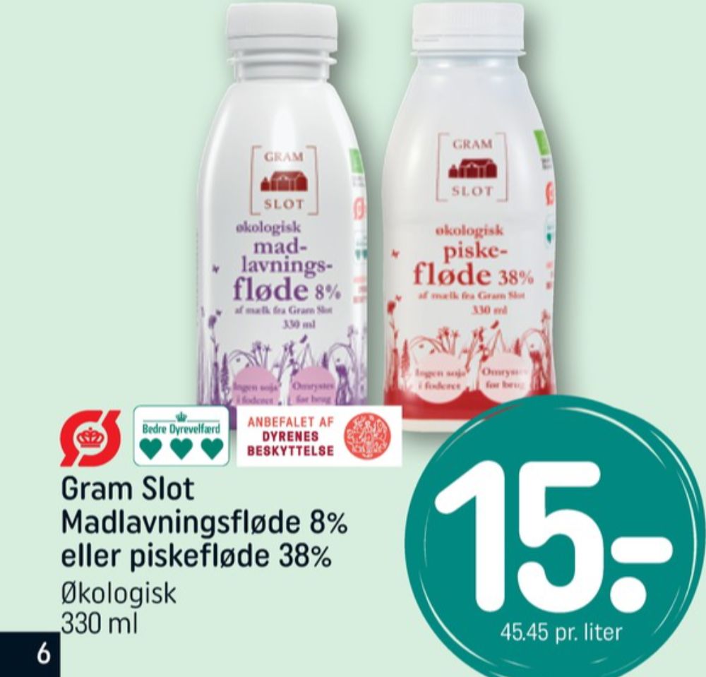 Gram Slot, Madlavningsfløde 8%