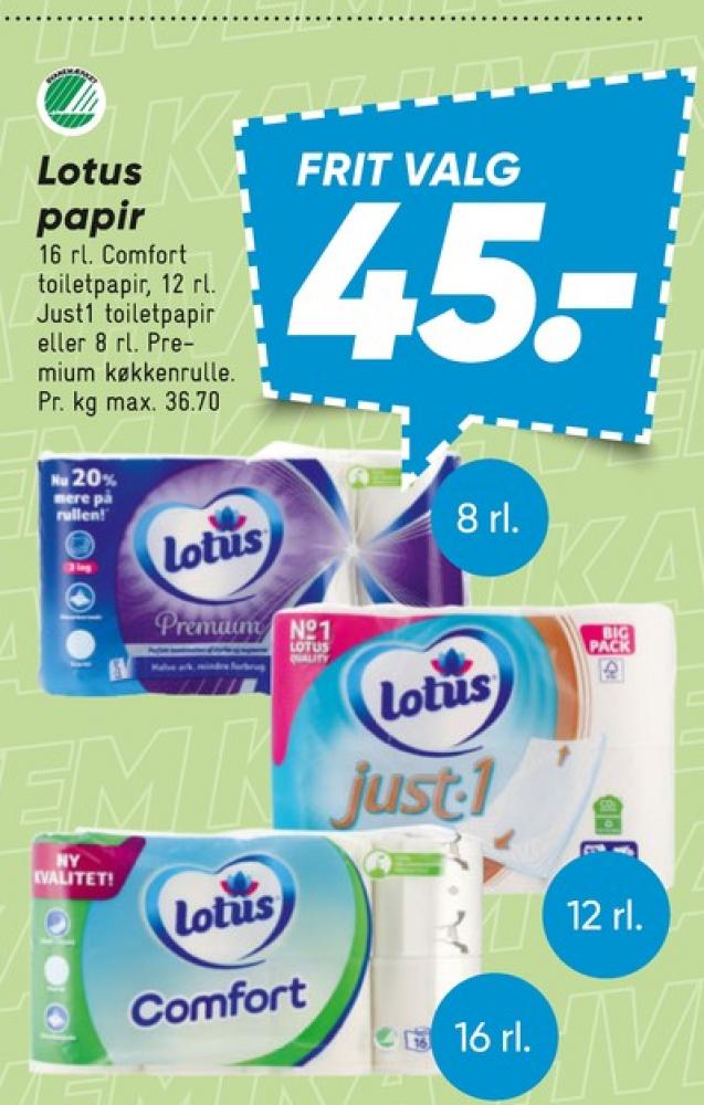 Lotus Comfort, Toiletpapir