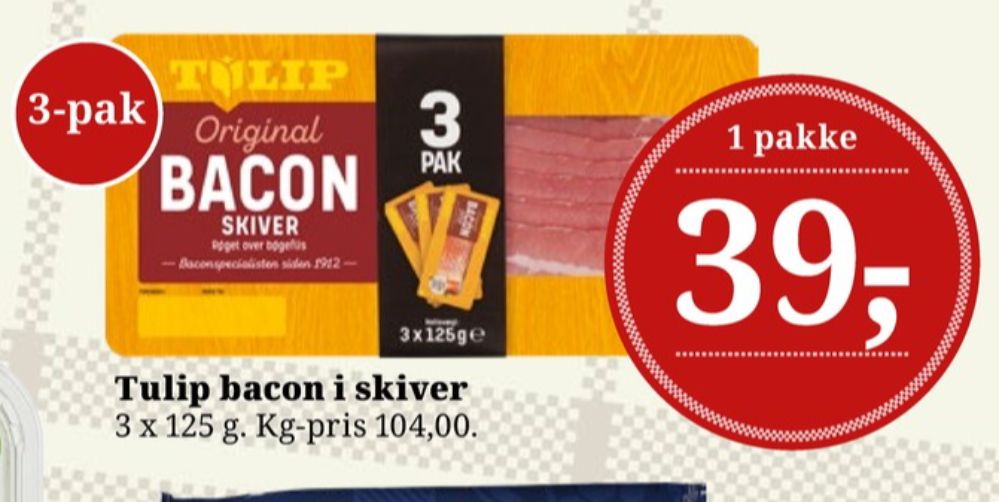 Tulip, Baconskiver 3 pk