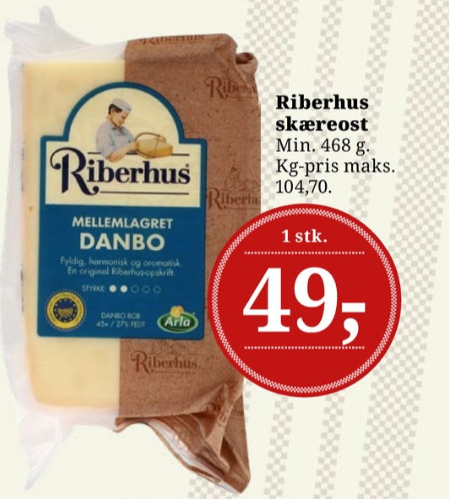 Riberhus, Skæreost Danbo Mellemlagret