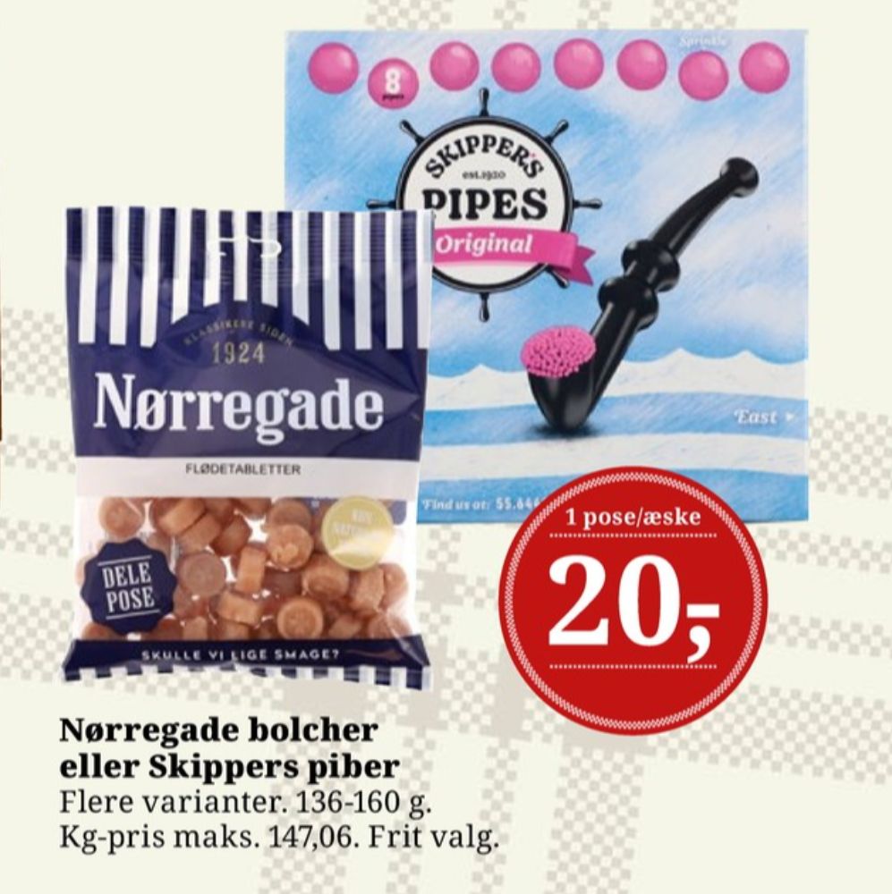 Nørregade Flødetabletter, Bolsjer