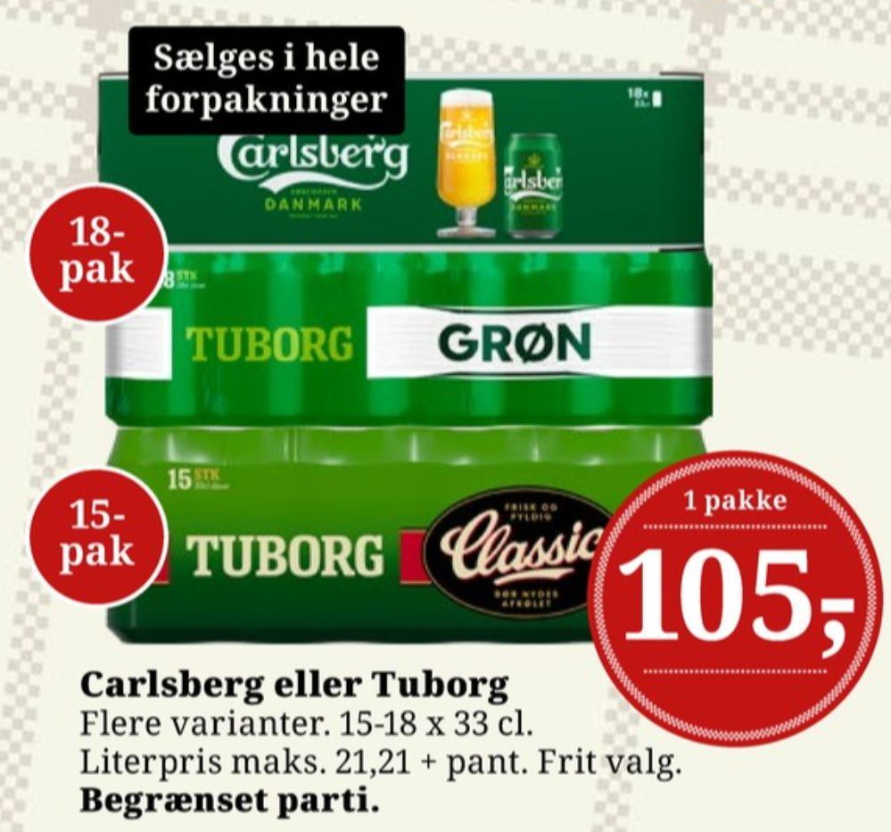 Carlsberg Pilsner, Øl 18 pk.