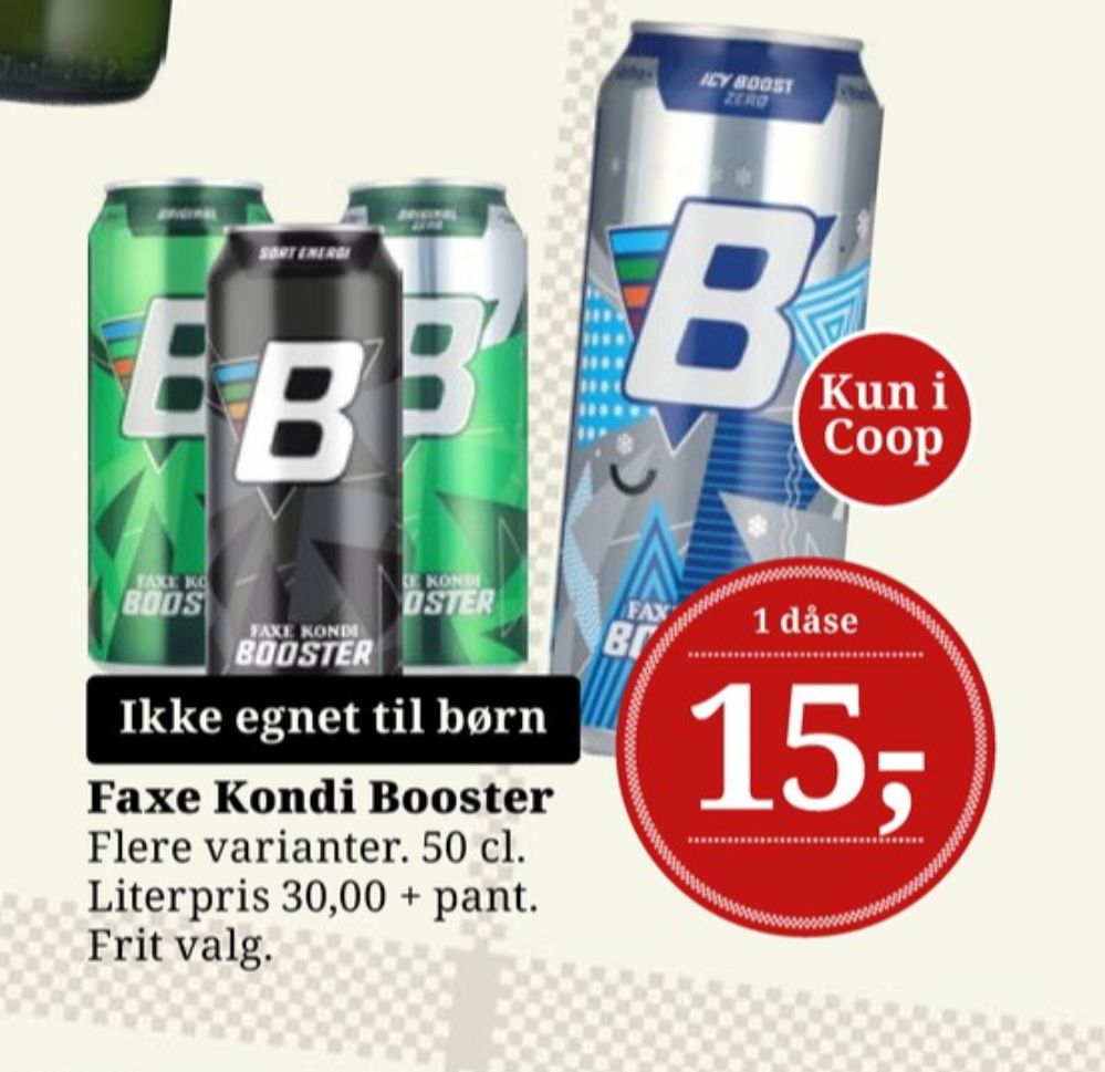 Faxe Kondi Booster Sort, Energidrik