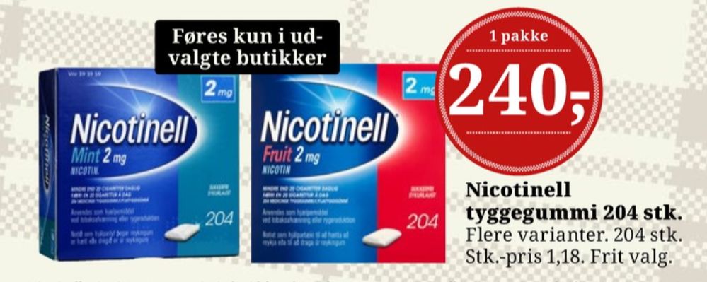 Nicotinell, Nikotintyggegummi