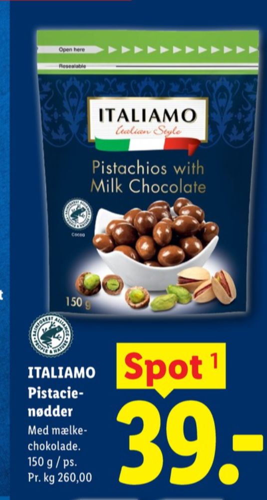 Italiamo, Pistacienødder med Chokolade