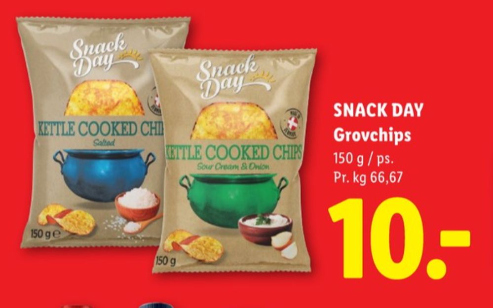 Snack Day, Kettle Cooked Chips Sour Cream & Onion