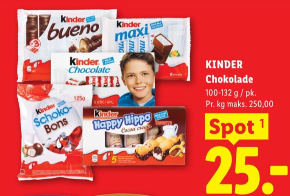 Kinder Schoko Bons, Chokoladeposer