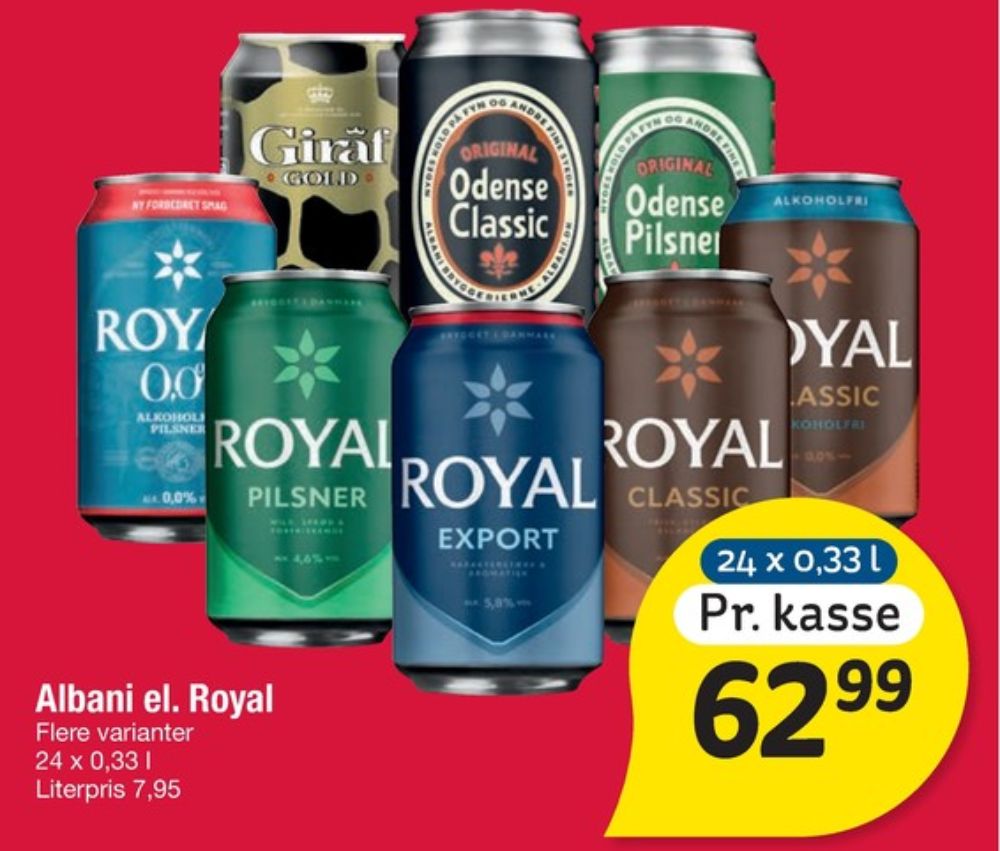 Royal 0,0 Classic, Øl - Alkoholfri 24 pk.