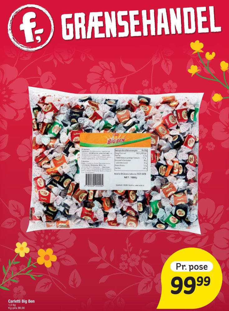 Carletti Big Ben, Karameller Blandede