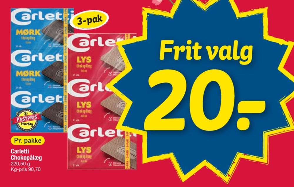 Carletti Den Mørke, Pålægschokolade Mørk