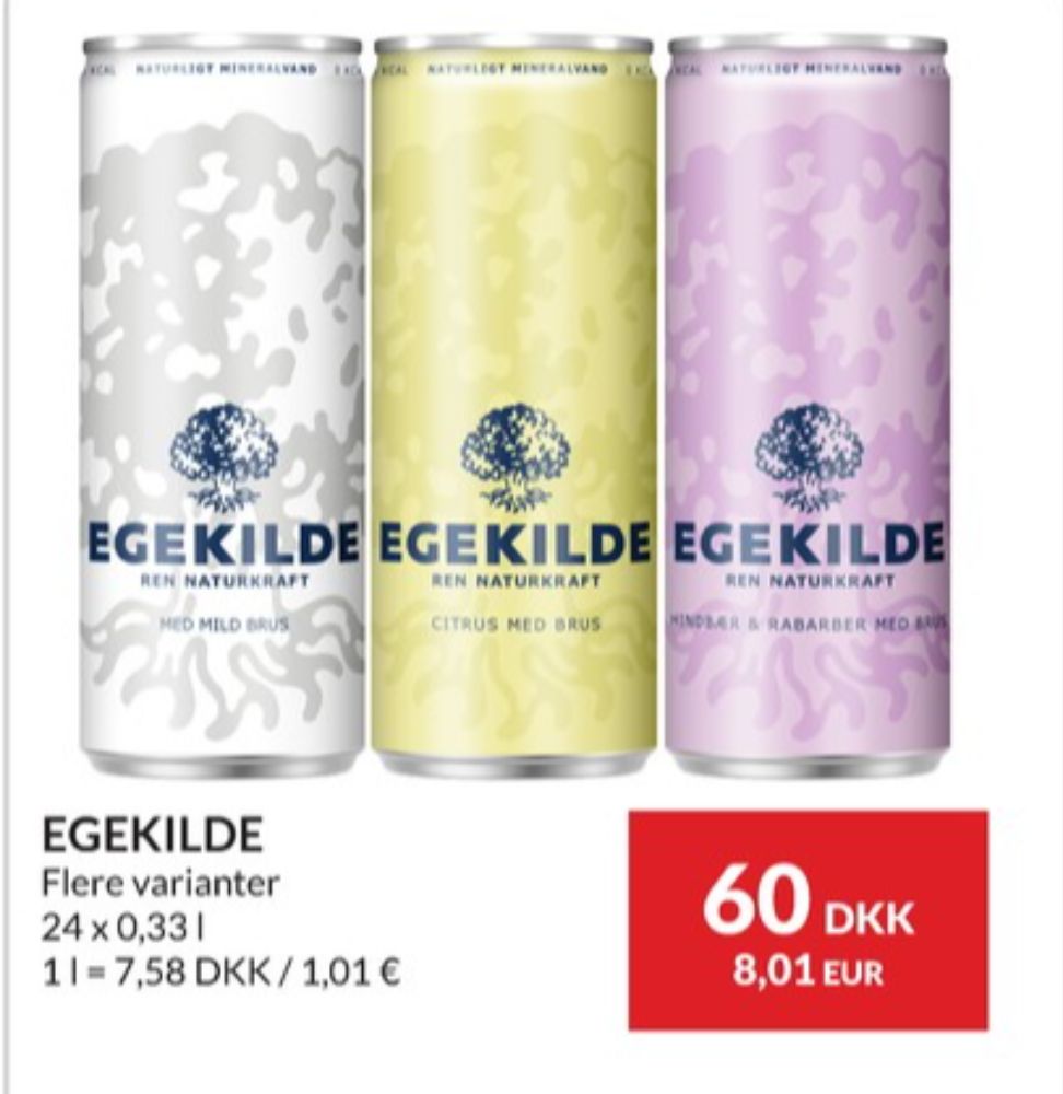 Egekilde Blåbær & Granatæble, Mineralvand med brus 24 pk.