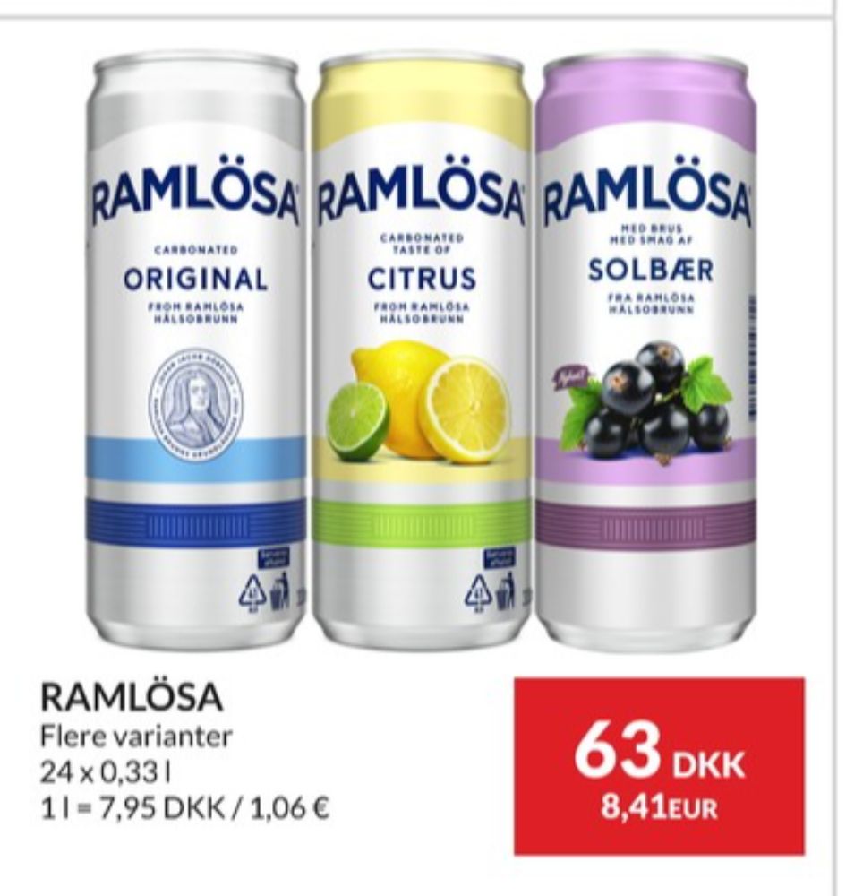 Ramlösa Citrus, Mineralvand med brus 24 pk.