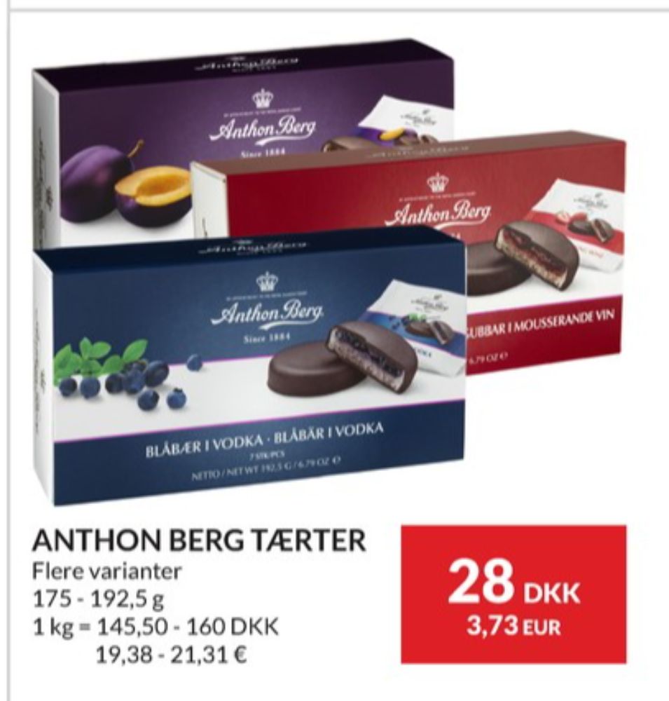 Anthon Berg, Marcipantærter Blomme i Madeira