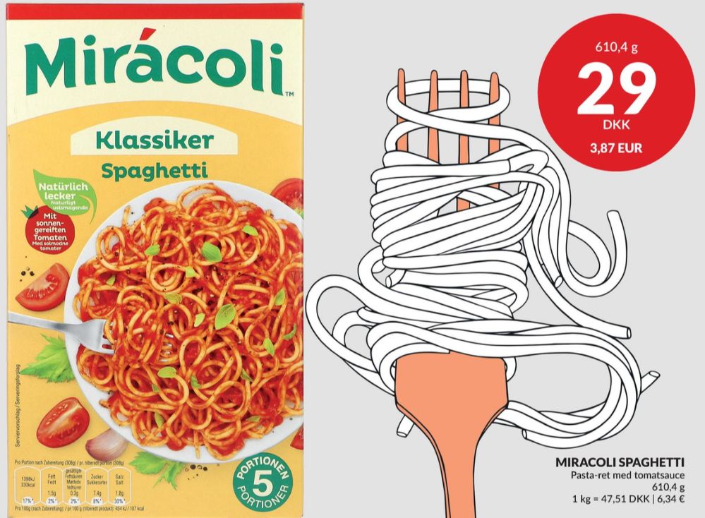 Mirácoli, Pastaretter
