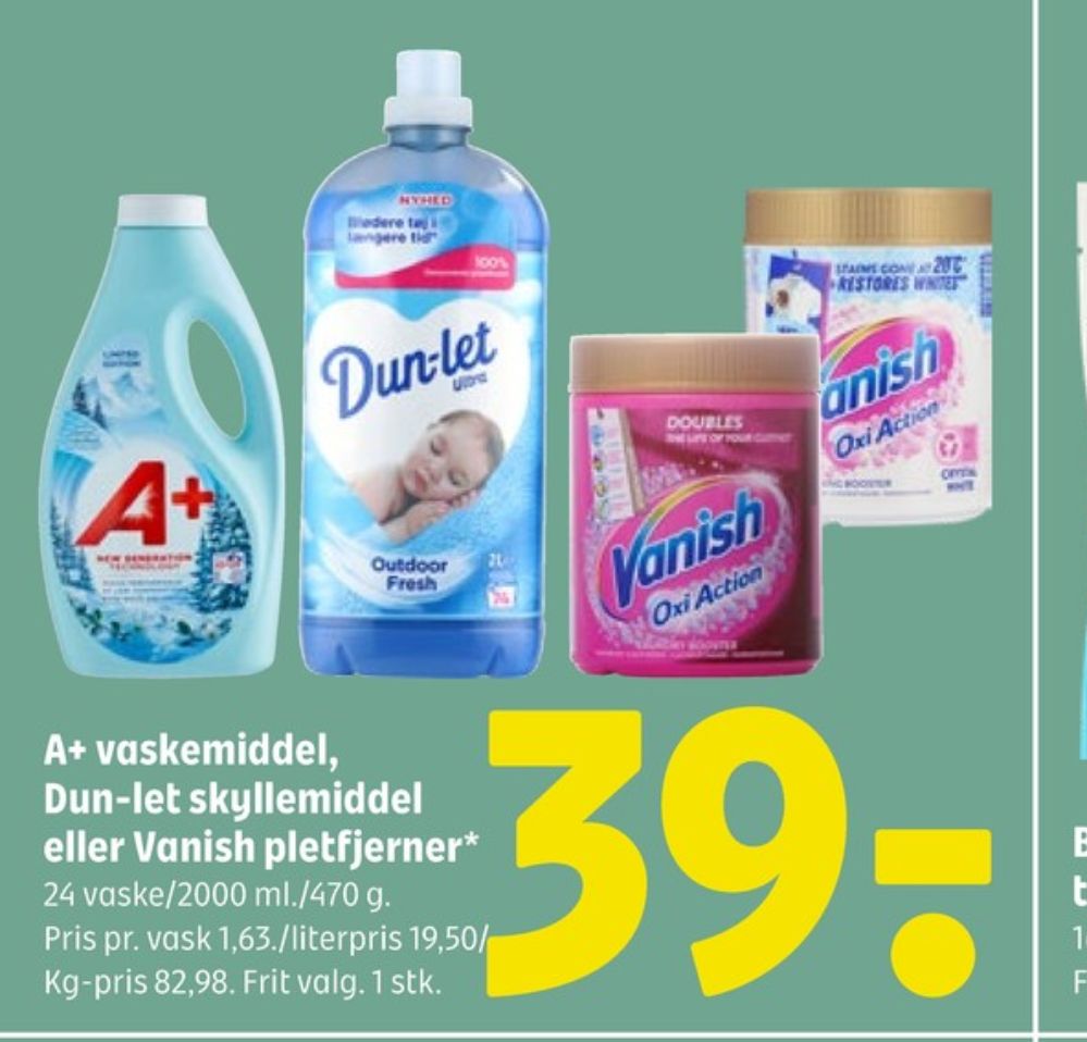 A+, Vaskemiddel-flydende