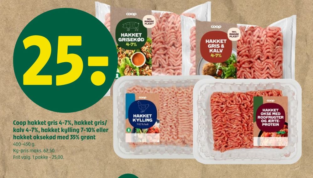 Coop, Hakket oksekød med rodfrugter & ærteprotein