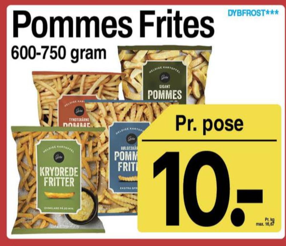 Gestus, Pommes Frites Tyndtskårne