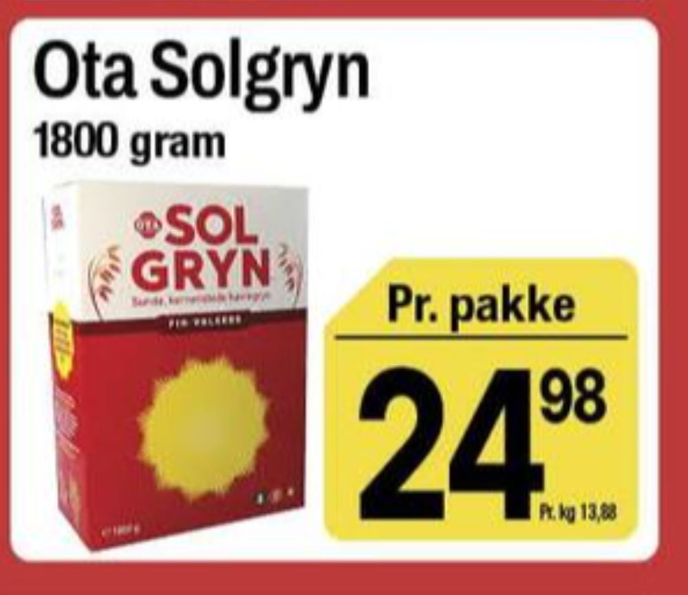 Ota Sol Gryn, Finvalsede Havregryn 
