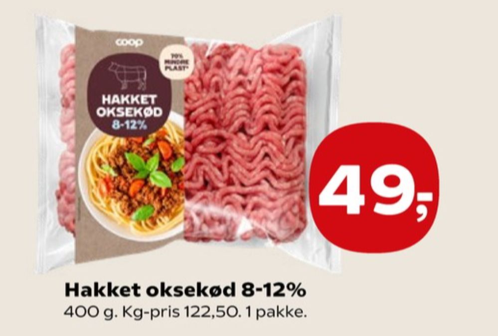 Coop, Hakket oksekød 8-12%