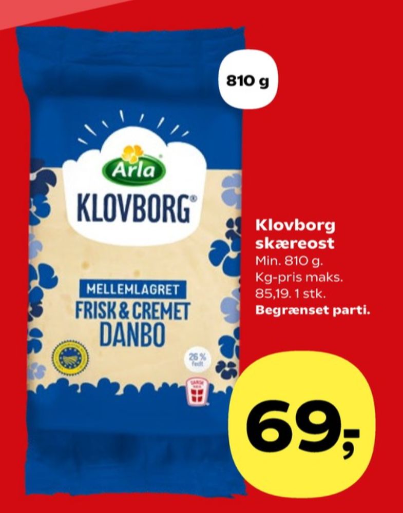 Klovborg, Skæreost Danbo Mellemlagret