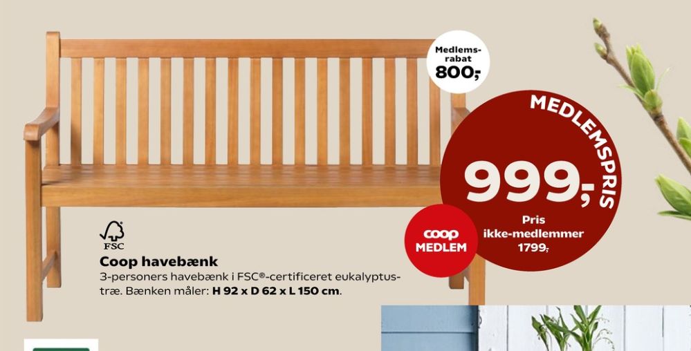 Coop, Havebænk
