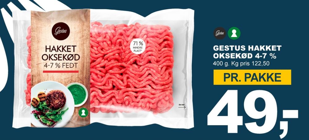 Gestus, Hakket oksekød 4-7%