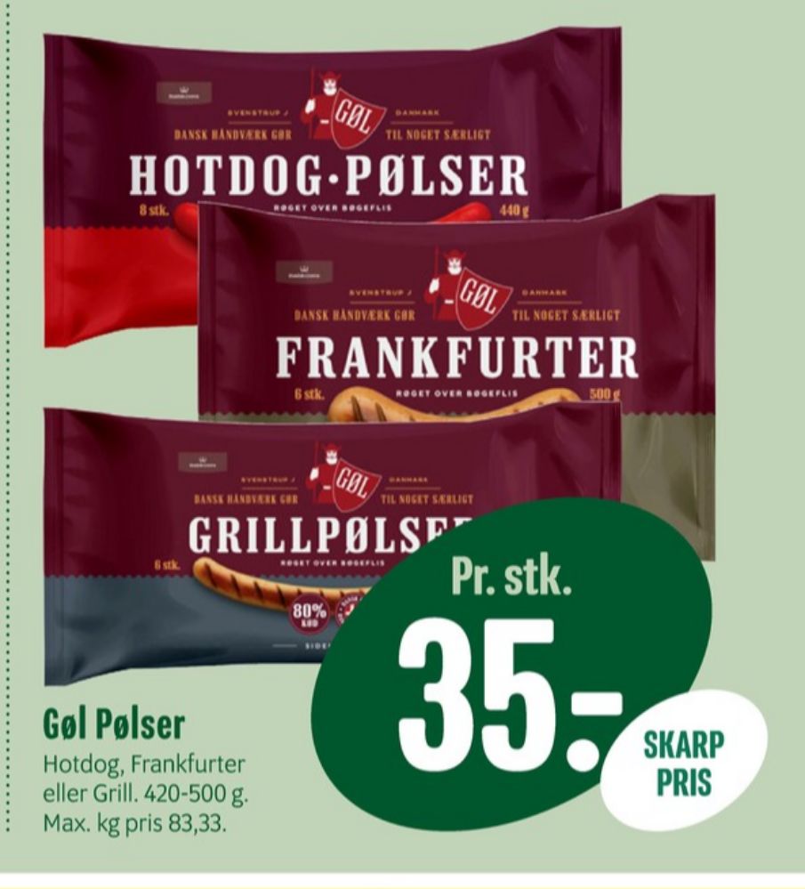 Gøl, Grillpølser