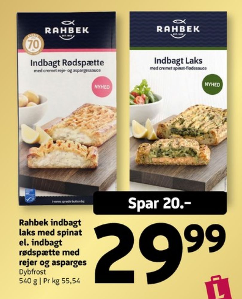 Rahbek, Indbagt Rødspætte med Cremet reje- og aspargessauce