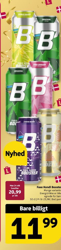 Faxe Kondi Booster Original Zero, Energidrik