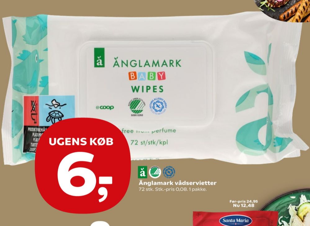 Änglamark, Vådservietter