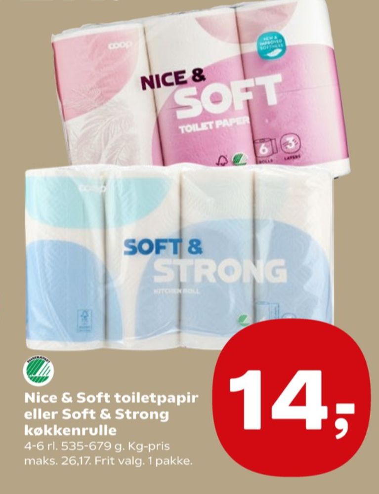 Coop Nice & Soft, Toiletpapir