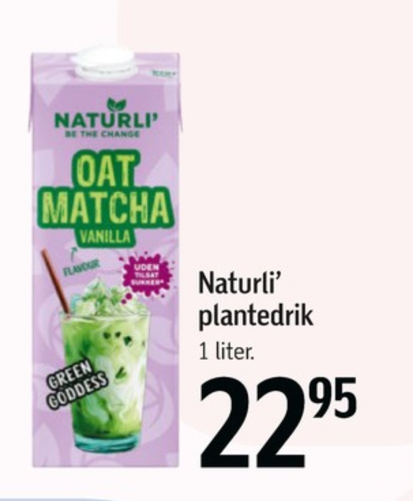 Naturli' Oat Matcha Vanilla, Havredrik