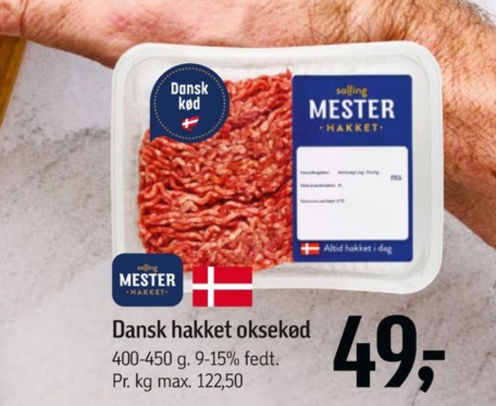 Salling Mester Hakket, Hakket oksekød 9-15%