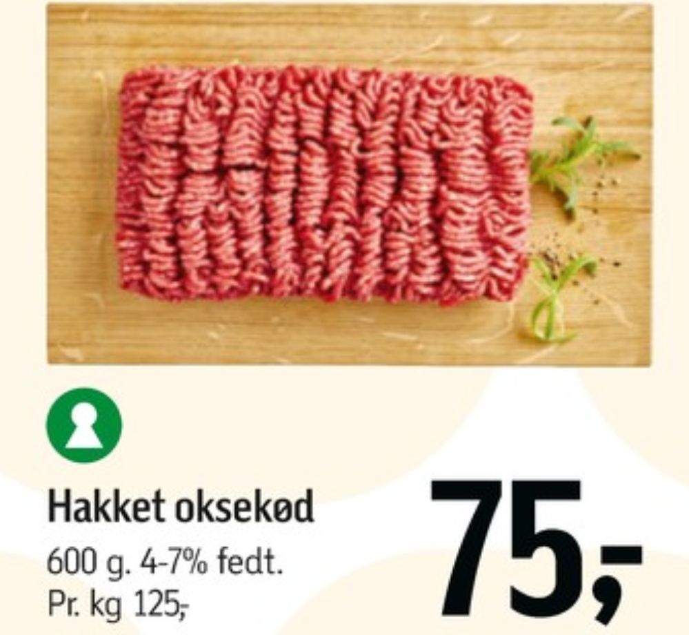 Hakket oksekød 4-7%