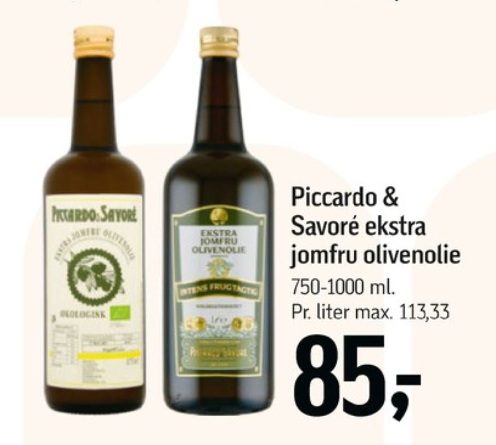 Piccardo, Olivenolie