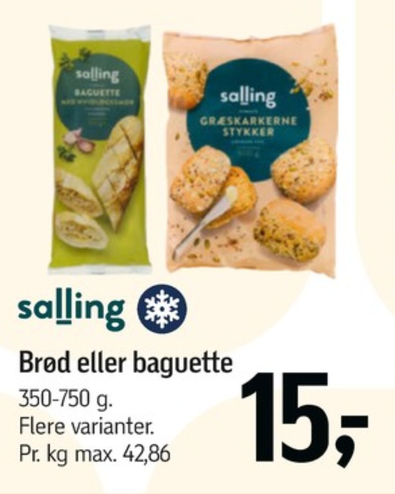 Salling, Græskarkernestykker
